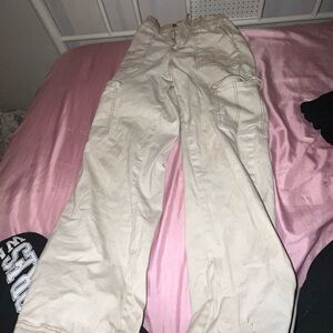 Cream Cargo Pants